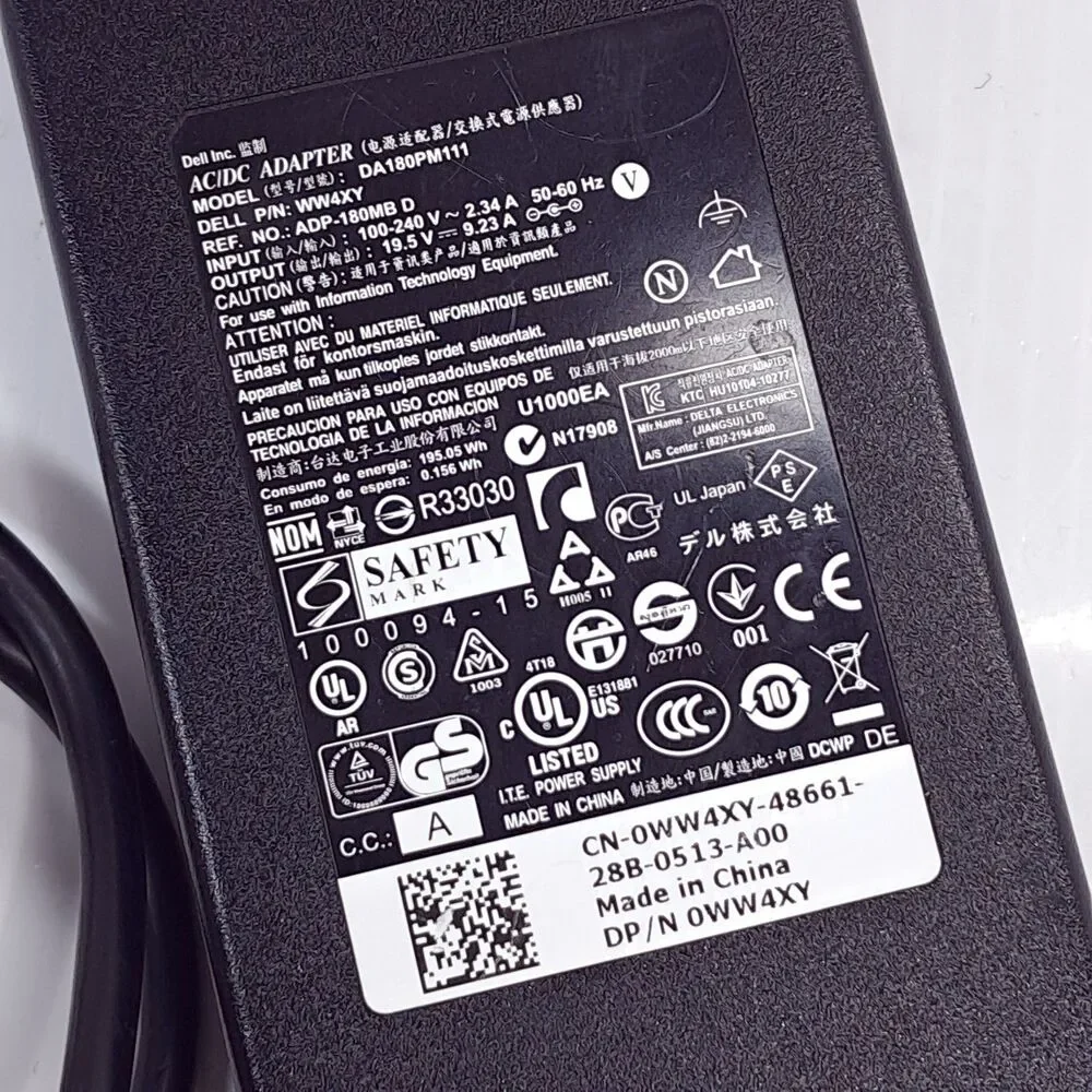 Dell da180pm111 AC Adapter 19.5V 2.34A Laptop Charger power cord Genuine oem